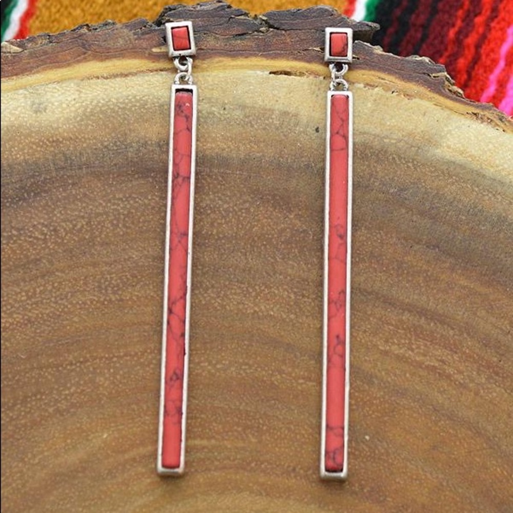 Coral turquoise earrings